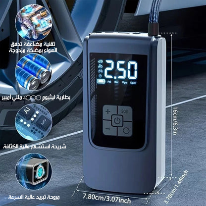 منفاخ إطارات لاسلكي بشاشة Portable Cordless Air Pump MX-AC01 LED