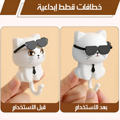 خطاف مفاتيح بشكل قطة كرتونية Cartoon Cat Key Hook
