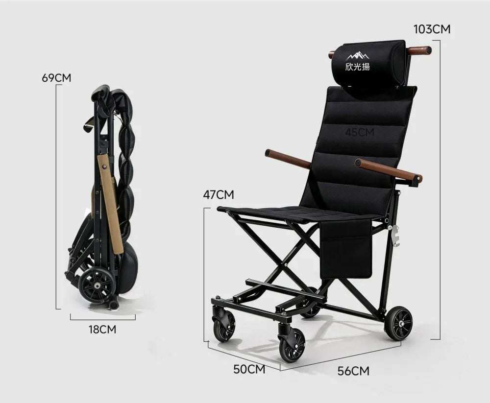 كرسي متحرك و للاستراحة لجميع الاعمار قابل للطي FOLDABLE WHEELCHAIR