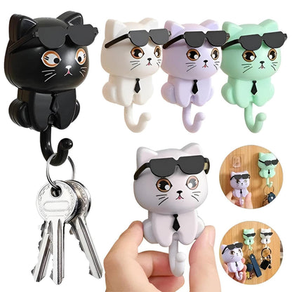 خطاف مفاتيح بشكل قطة كرتونية Cartoon Cat Key Hook